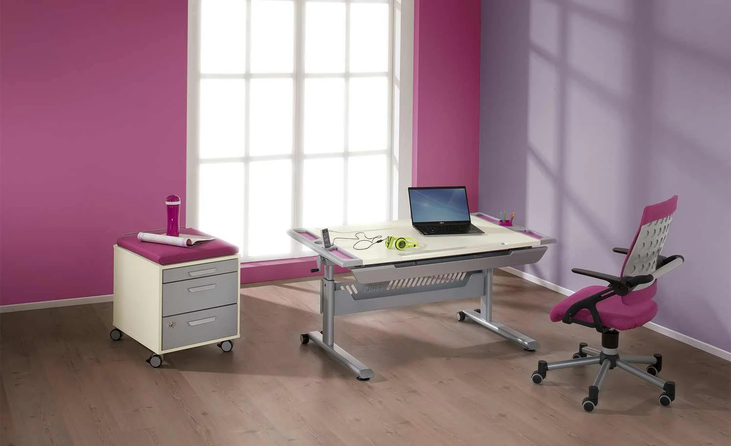 PAIDI Kinder- und Jugenddrehstuhl Tio | Brombeer-Rosa 4 PAIDI Kinder- und Jugenddrehstuhl Tio | Brombeer-Rosa – Bild 2