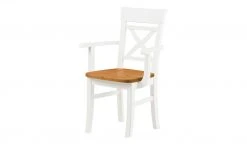 maison bleue Holzstuhl massiv Florian | Weiß / bernsteinfarben Ja