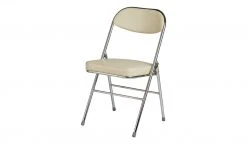 Klappstuhl Kunstleder Chrom Florian | Beige