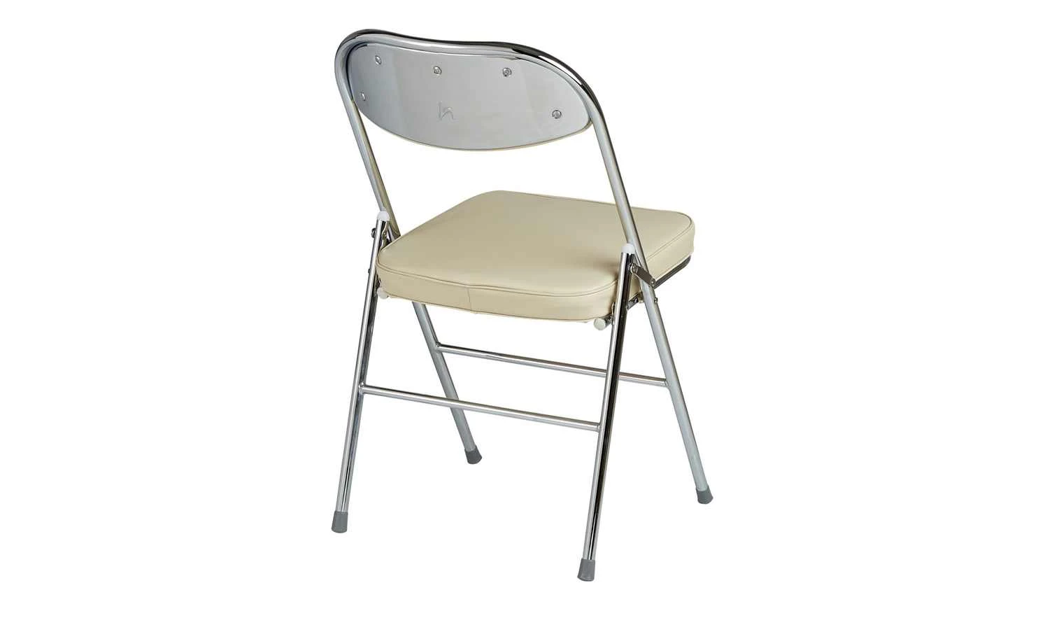 Klappstuhl Kunstleder Chrom Florian | Beige 7 Klappstuhl Kunstleder Chrom Florian | Beige – Bild 5