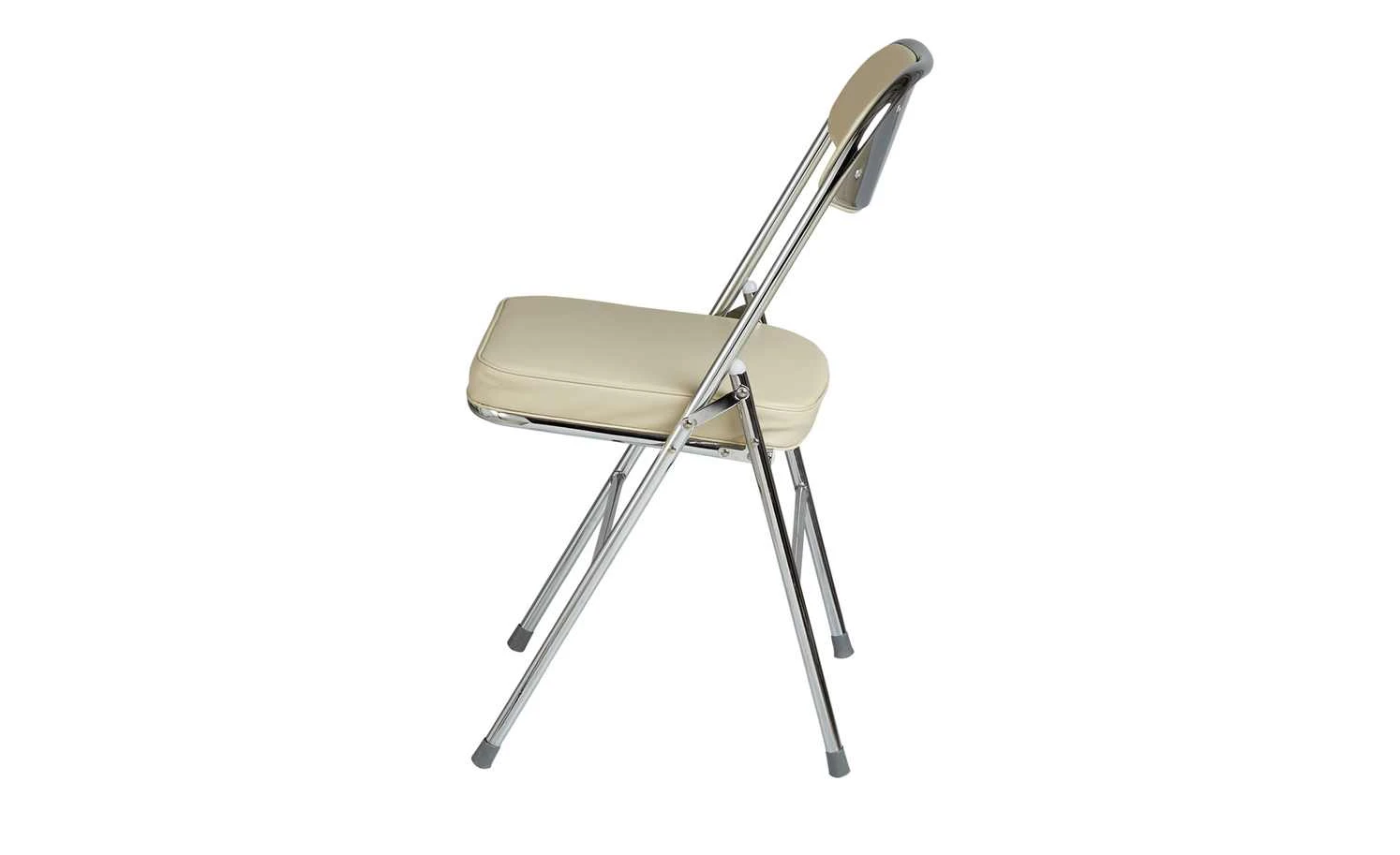 Klappstuhl Kunstleder Chrom Florian | Beige 9 Klappstuhl Kunstleder Chrom Florian | Beige – Bild 7
