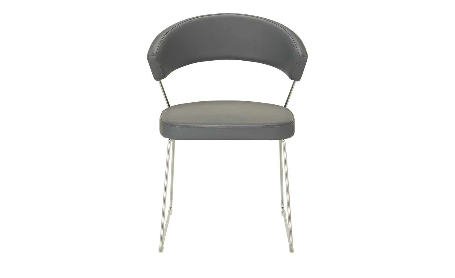Connubia Kufenstuhl Leder New York | Grau 4 Connubia Kufenstuhl Leder New York | Grau – Bild 2