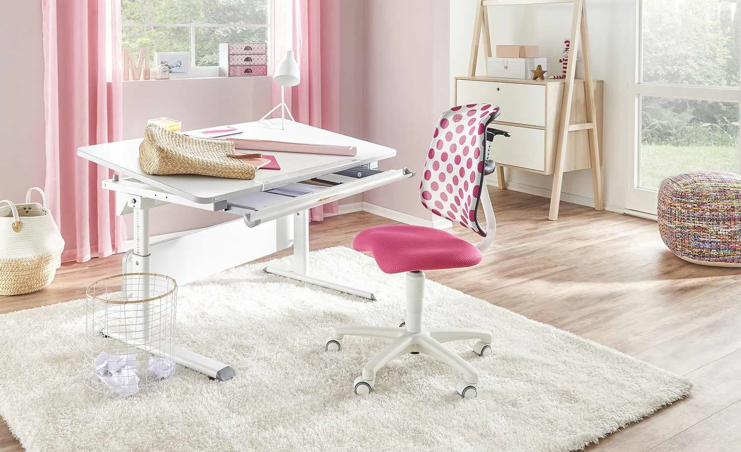 PAIDI Kinder- und Jugenddrehstuhl Sino | Brombeere (Pink) / Weiß 3 PAIDI Kinder- und Jugenddrehstuhl Sino | Brombeere (Pink) / Weiß