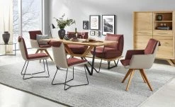 KOINOR Kufenstuhl Leder Schwof | Chilli (Rot) / Beige