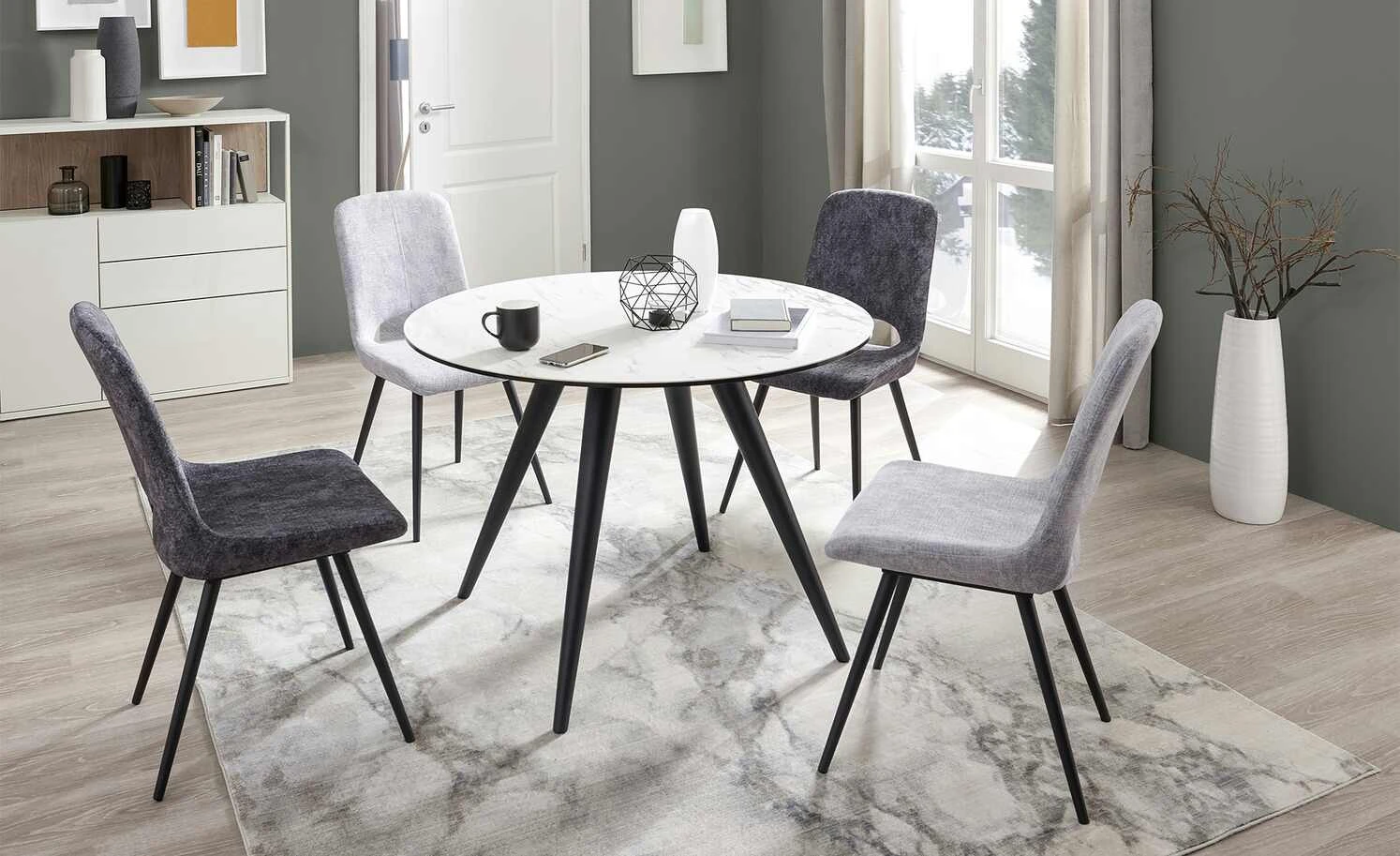 uno Polsterstuhl Daniel | Dunkelgrau 4 uno Polsterstuhl Daniel | Dunkelgrau – Bild 2