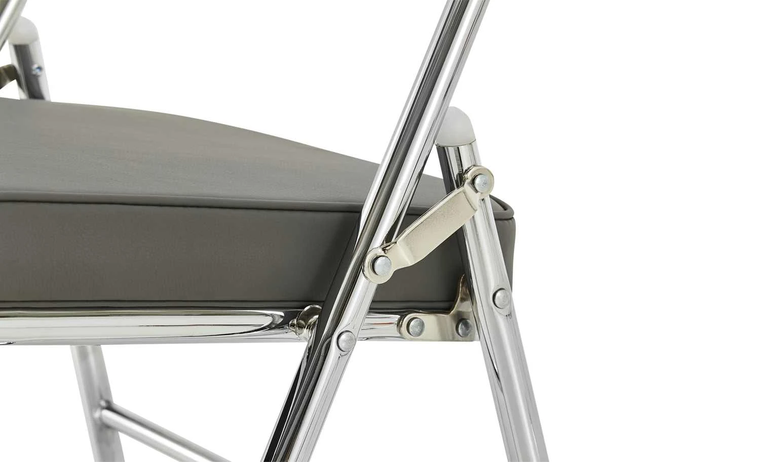 Klappstuhl Kunstleder Chrom Florian | Grau 4 Klappstuhl Kunstleder Chrom Florian | Grau – Bild 3