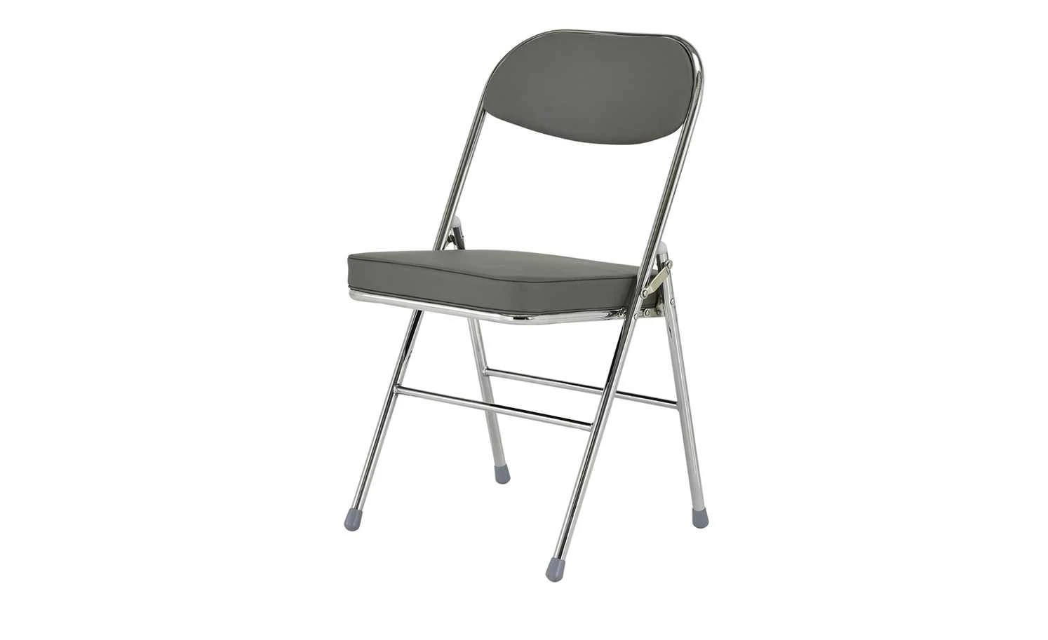 Klappstuhl Kunstleder Chrom Florian | Grau 2 Klappstuhl Kunstleder Chrom Florian | Grau