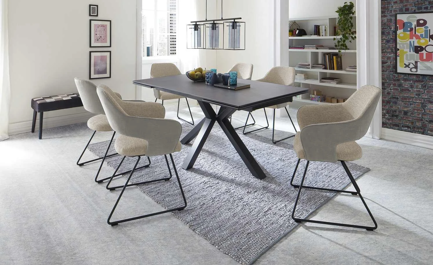 Polsterstuhl mit Armlehne Lavall | Melange (Beige) Kufenstuhl 3 Polsterstuhl mit Armlehne Lavall | Melange (Beige) Kufenstuhl