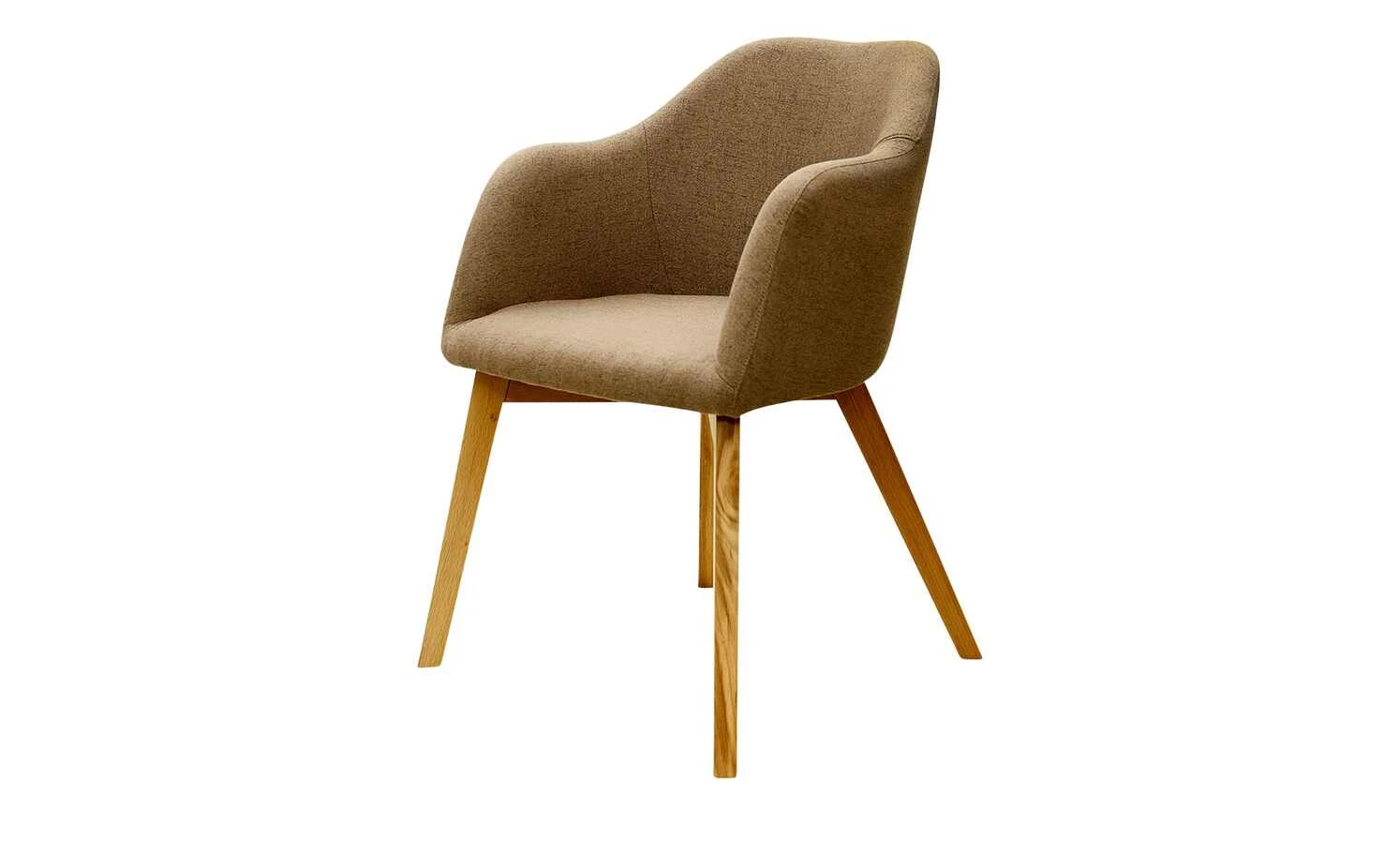 Woodford Polsterstuhl mit Armlehne Vilo | Creme Spidergestell – Eiche 3 Woodford Polsterstuhl mit Armlehne Vilo | Creme Spidergestell – Eiche