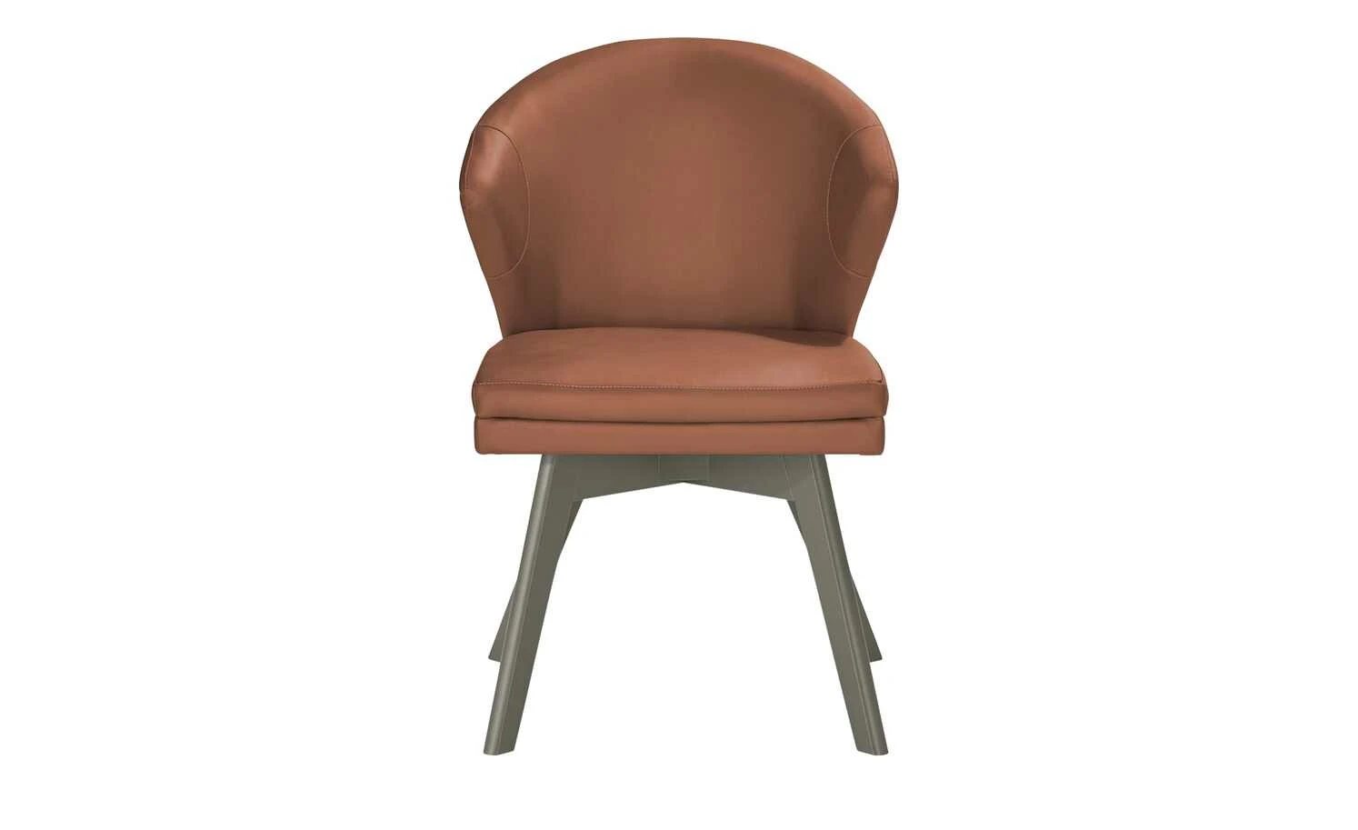 Berger & Rath Leder-Polsterstuhl Arcu | Cognac (Orange - Braun) Londra (Hellgrau) 4 Berger & Rath Leder-Polsterstuhl Arcu | Cognac (Orange - Braun) Londra (Hellgrau) – Bild 2