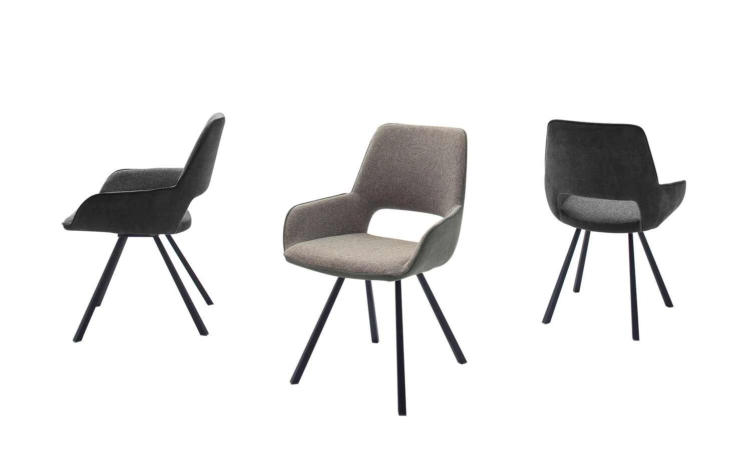 Polsterstuhl mit Armlehne Paula | Melange (Braun) Nein 3 Polsterstuhl mit Armlehne Paula | Melange (Braun) Nein