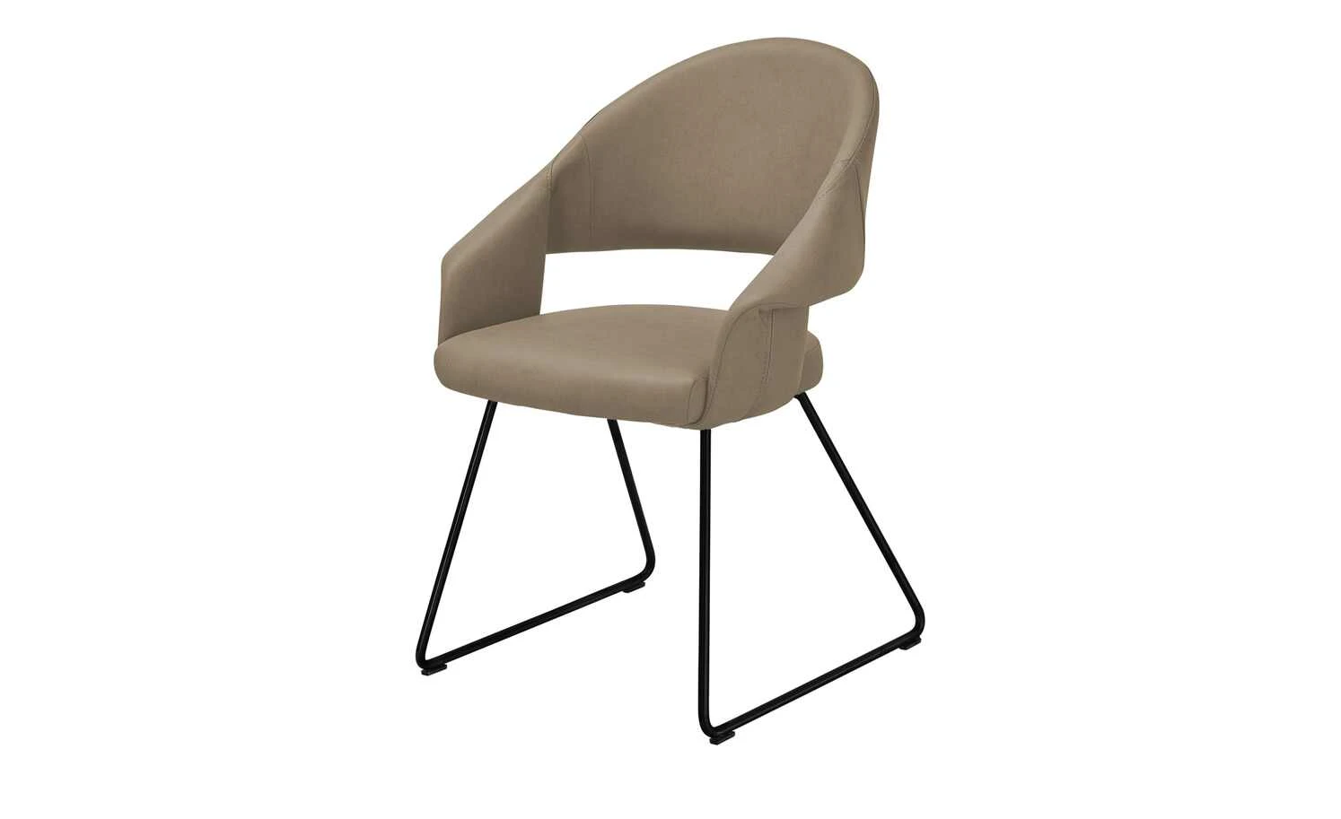 uno Kufenstuhl Lena | Taupe Schwarz 4 uno Kufenstuhl Lena | Taupe Schwarz – Bild 2