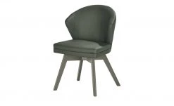 Berger & Rath Leder-Polsterstuhl Arcu | Verde (Grün) Londra (Hellgrau)