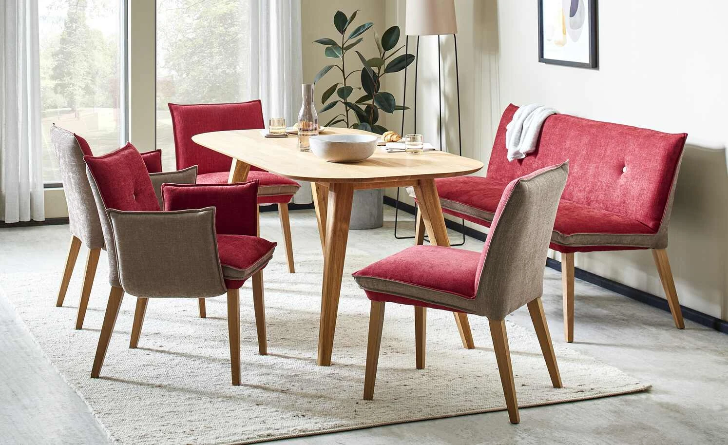 Woodford Polsterstuhl Sunna | Kombi Rosso (Rot / Beige) Ja 4 Woodford Polsterstuhl Sunna | Kombi Rosso (Rot / Beige) Ja – Bild 2