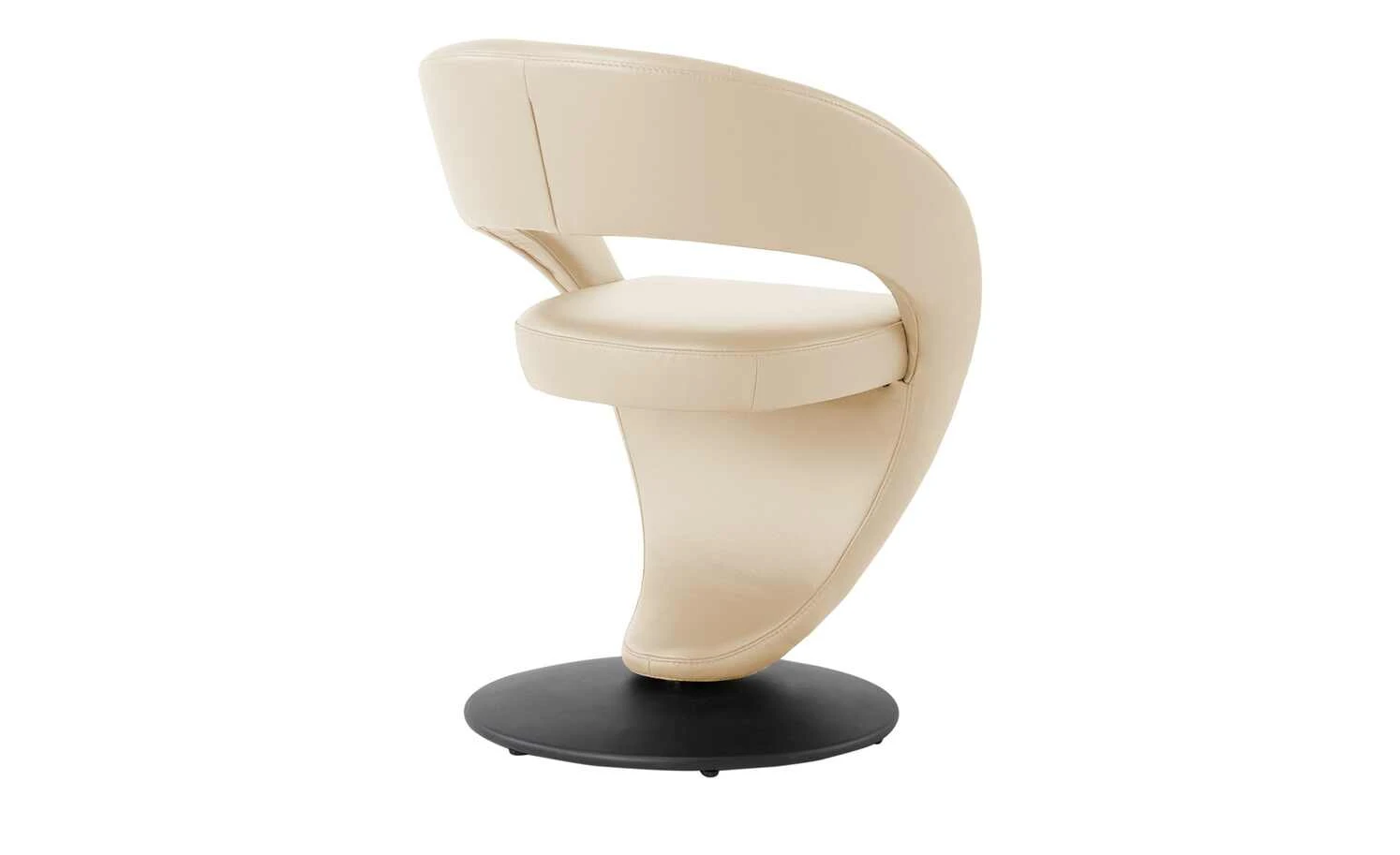 Leder-Drehstuhl Kingsman | Rahm (Beige) Rund 4 Leder-Drehstuhl Kingsman | Rahm (Beige) Rund – Bild 2