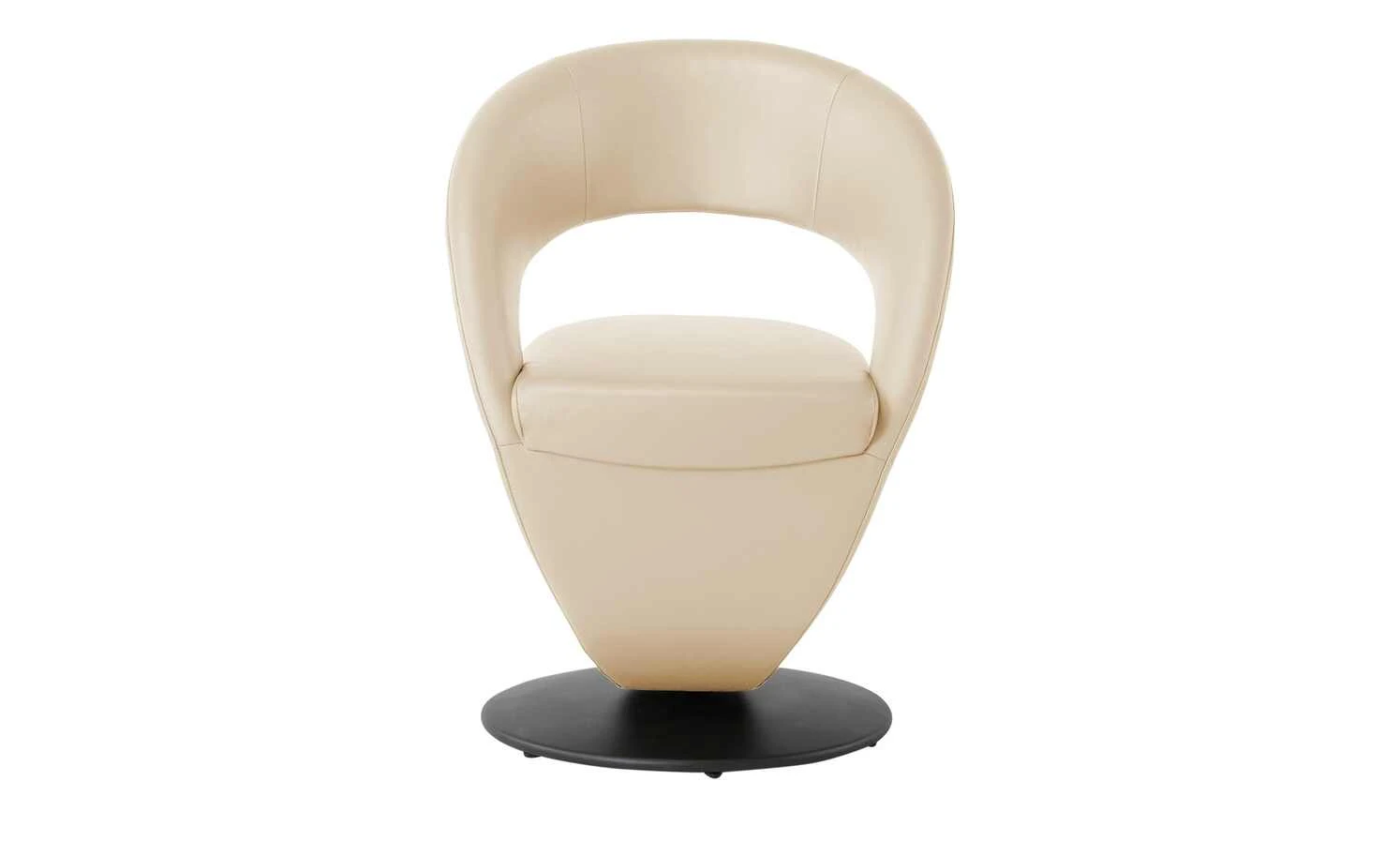 Leder-Drehstuhl Kingsman | Rahm (Beige) Rund 5 Leder-Drehstuhl Kingsman | Rahm (Beige) Rund – Bild 3