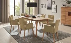 Wohnwert Polsterstuhl mit Armlehne Scandio | Hellbraun