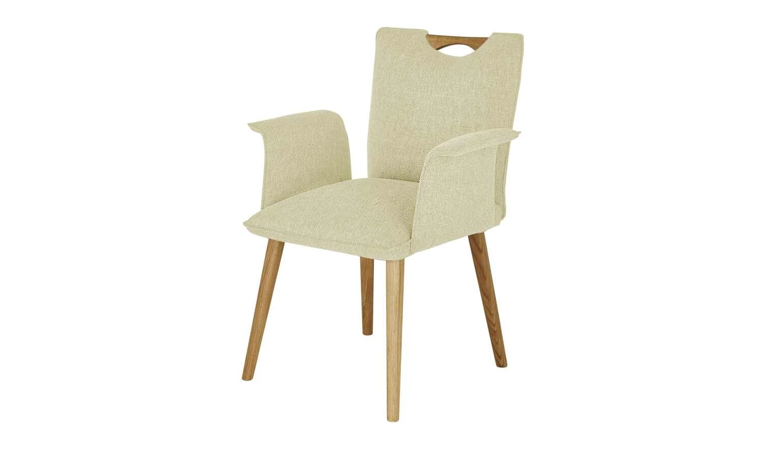 Wohnwert Polsterstuhl mit Armlehne Scandio | Sand (Creme) 4 Wohnwert Polsterstuhl mit Armlehne Scandio | Sand (Creme) – Bild 2