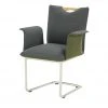 Wohnwert Polsterstuhl mit Armlehne Scandio | Anthrazit / Olivgrün -Stuhle Geschaft 14306261 3 202011302238