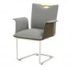 Wohnwert Polsterstuhl mit Armlehne Scandio | Steel (Hellgrau) / Dunkelbraun -Stuhle Geschaft 14306263 6 202011302238