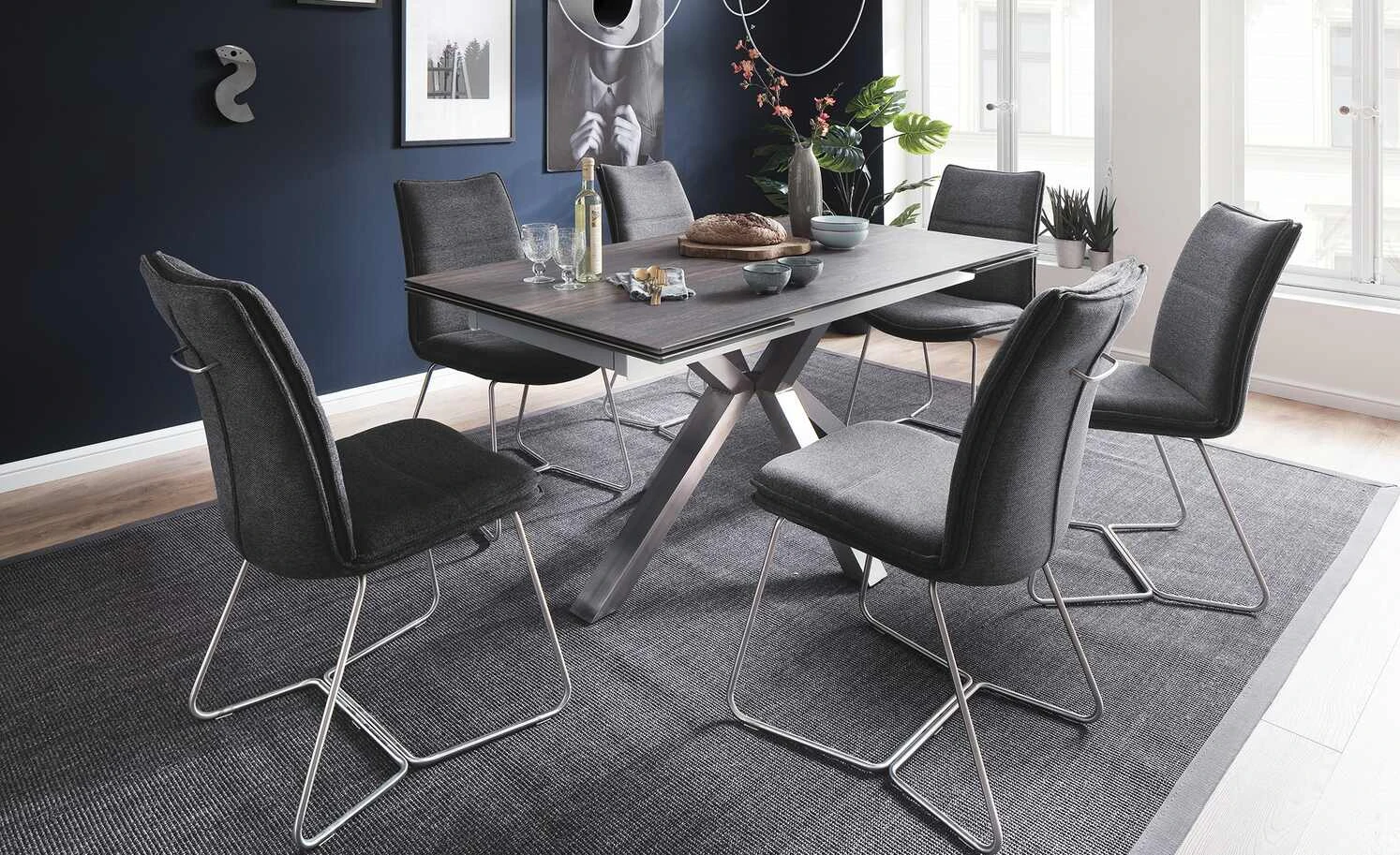 Kufenstuhl Zabea | Anthrazit Edelstahl 4 Kufenstuhl Zabea | Anthrazit Edelstahl – Bild 2