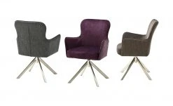 Polsterstuhl Effi | Merlot (Weinrot) Ja Schräg Edelstahl