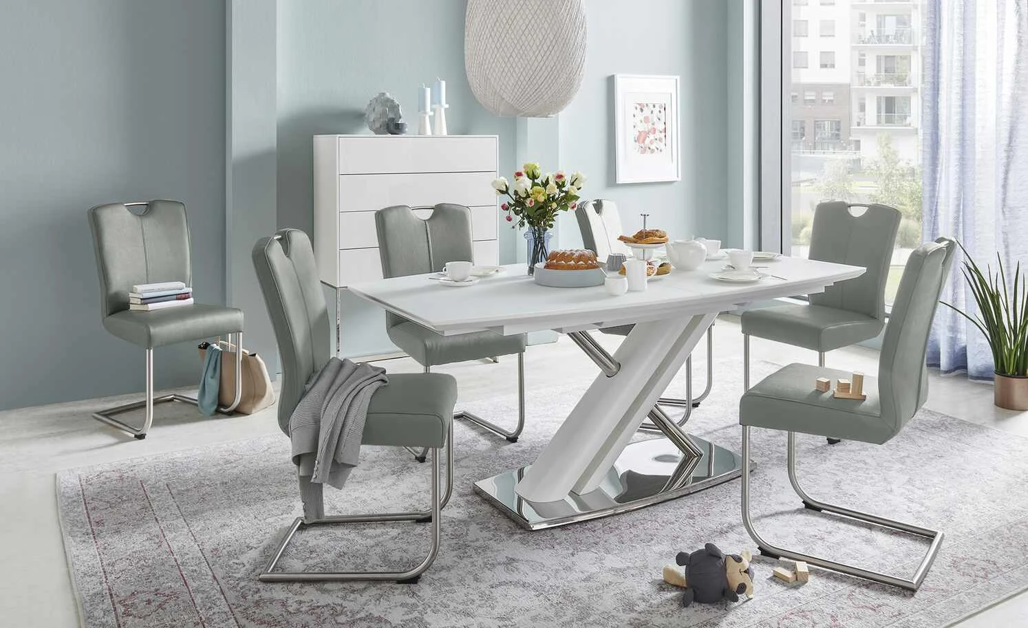 uno Leder-Freischwinger Sammy | Grau 3 uno Leder-Freischwinger Sammy | Grau