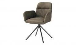 uno Polster-Armlehnstuhl Sevan | Innen: Dunkelbraun / Außen: Braun 4-Fuß, drehbar