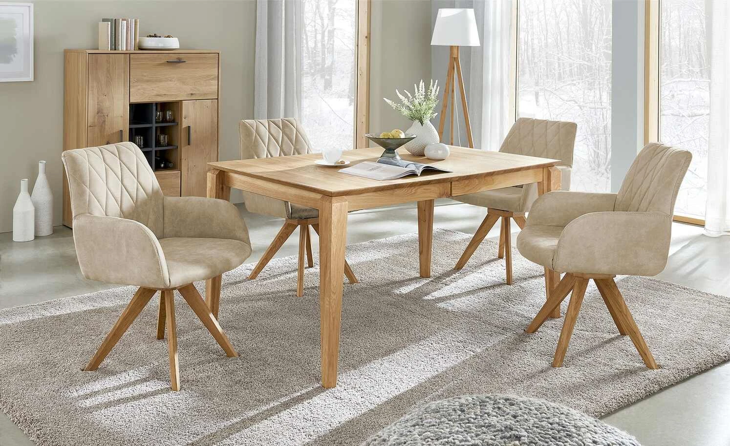 Woodford Polsterstuhl mit Armlehne Bristol | Sand (Beige) Eiche Ja 3 Woodford Polsterstuhl mit Armlehne Bristol | Sand (Beige) Eiche Ja