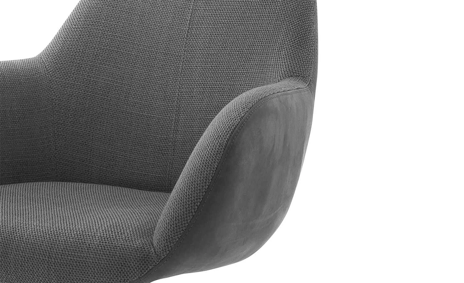 Polsterstuhl drehbar Lemonde | Anthrazit Geschlossener Rücken Schwarz matt 8 Polsterstuhl drehbar Lemonde | Anthrazit Geschlossener Rücken Schwarz matt – Bild 6