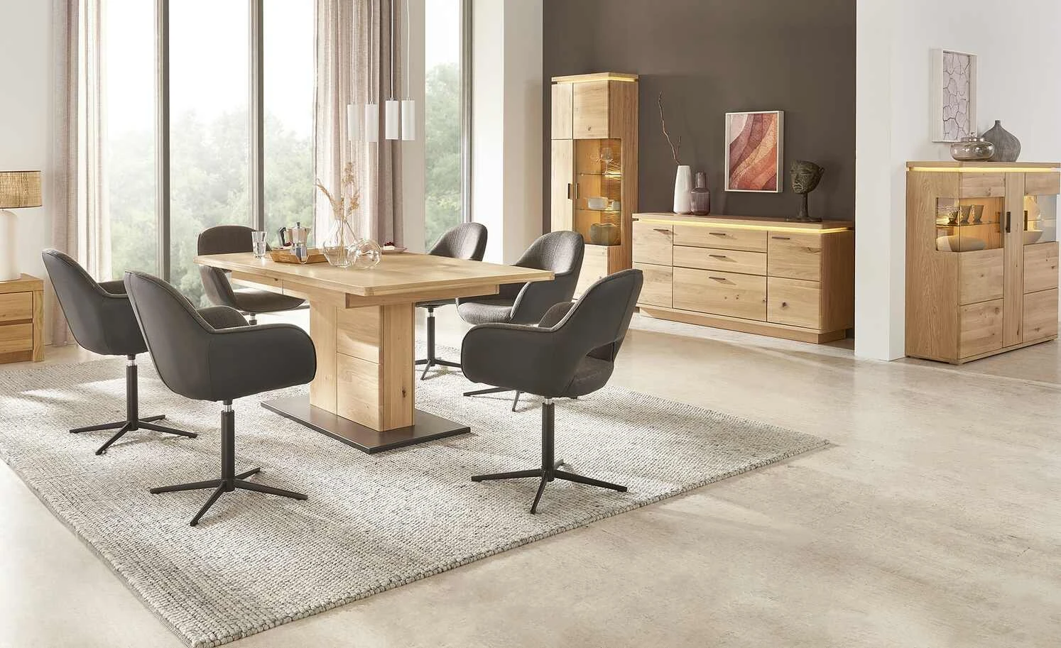 Polsterstuhl drehbar Lemonde | Anthrazit Geschlossener Rücken Schwarz matt 3 Polsterstuhl drehbar Lemonde | Anthrazit Geschlossener Rücken Schwarz matt