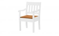 maison bleue Holzstuhl mit Armlehne Bendix | Weiß / bernsteinfarbig