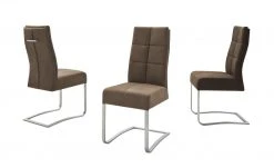 Polsterschwingstuhl Valas | Grau Karosteppung im Rücken