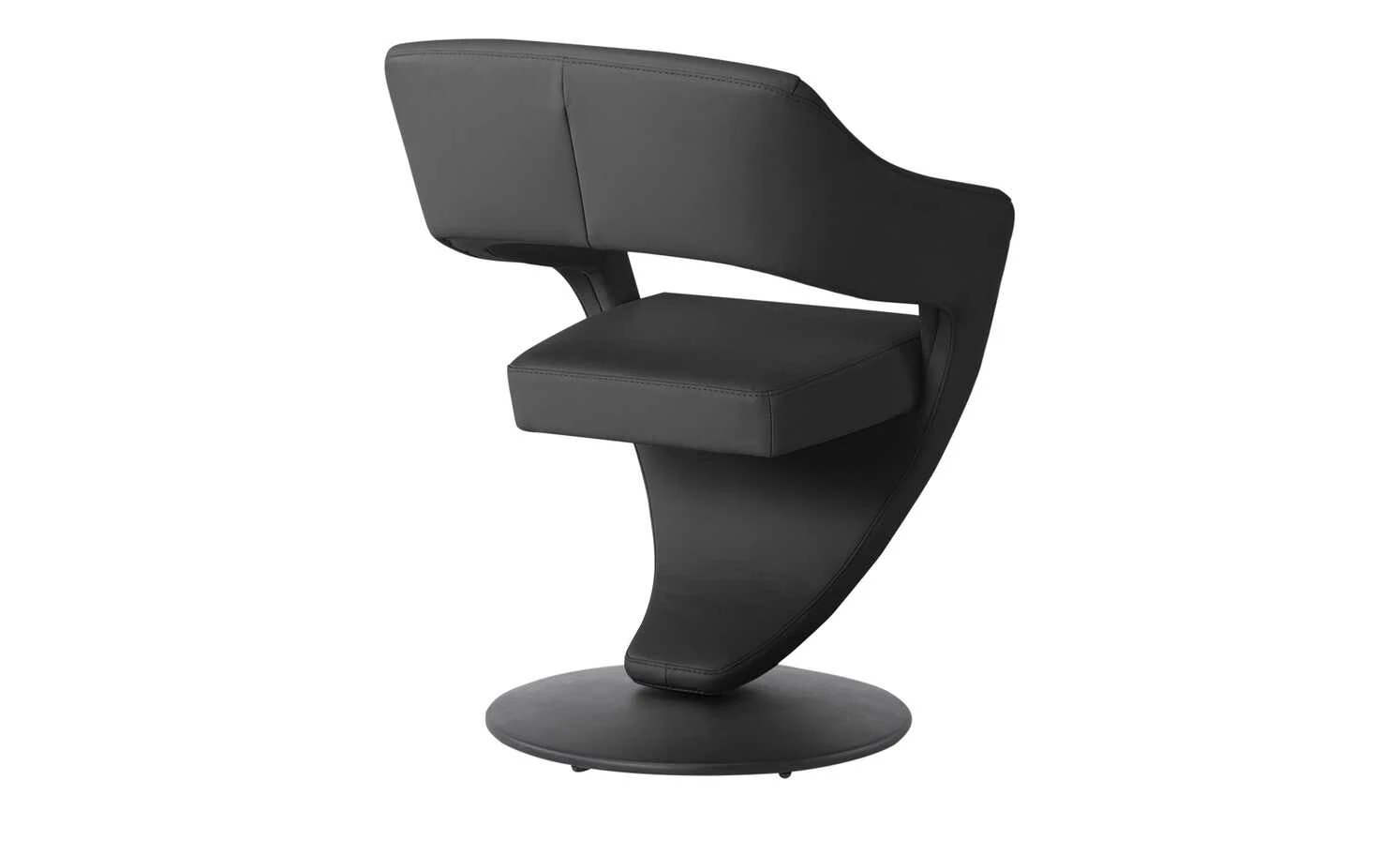 Leder-Drehstuhl Kingsman | Schwarz Eckig 4 Leder-Drehstuhl Kingsman | Schwarz Eckig – Bild 2