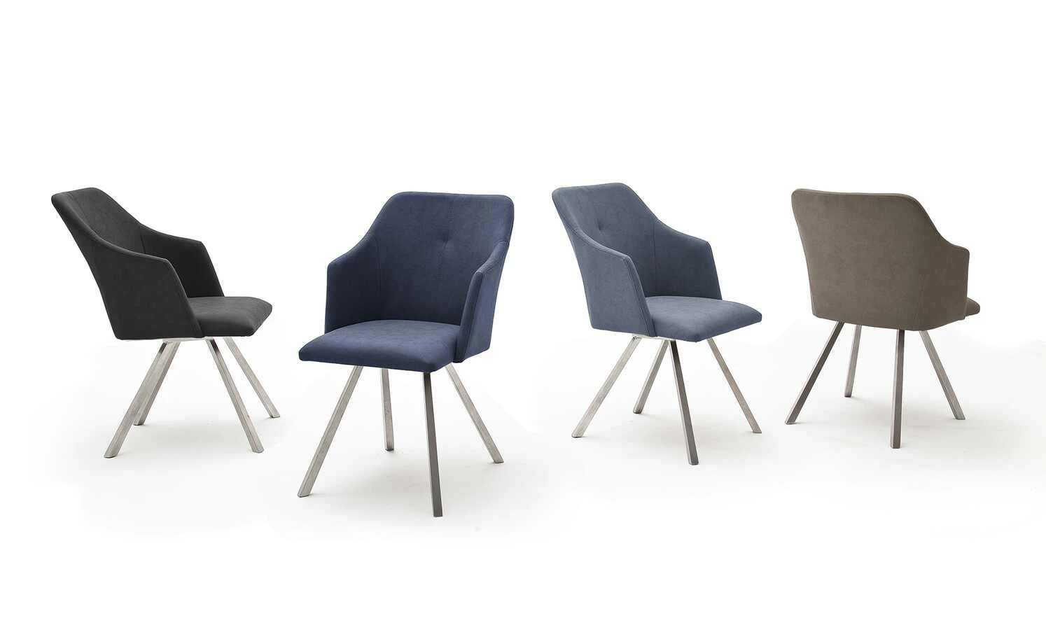 Polsterstuhl Dita | Graublau 4-Fuß eckig hohe Armlehne 3 Polsterstuhl Dita | Graublau 4-Fuß eckig hohe Armlehne