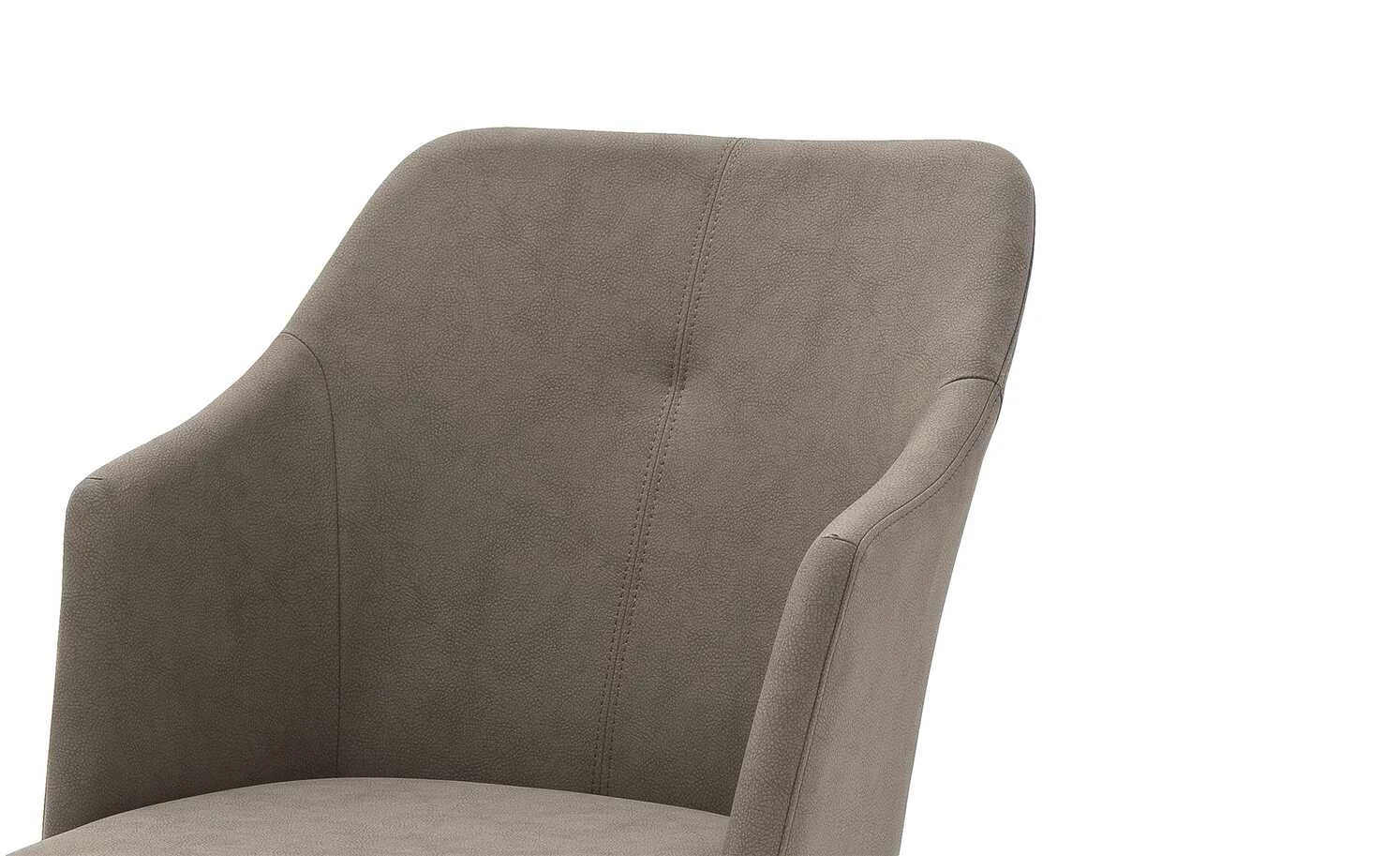 Polsterstuhl Dita | Taupe (Beige) 4-Fuß eckig hohe Armlehne 6 Polsterstuhl Dita | Taupe (Beige) 4-Fuß eckig hohe Armlehne – Bild 4