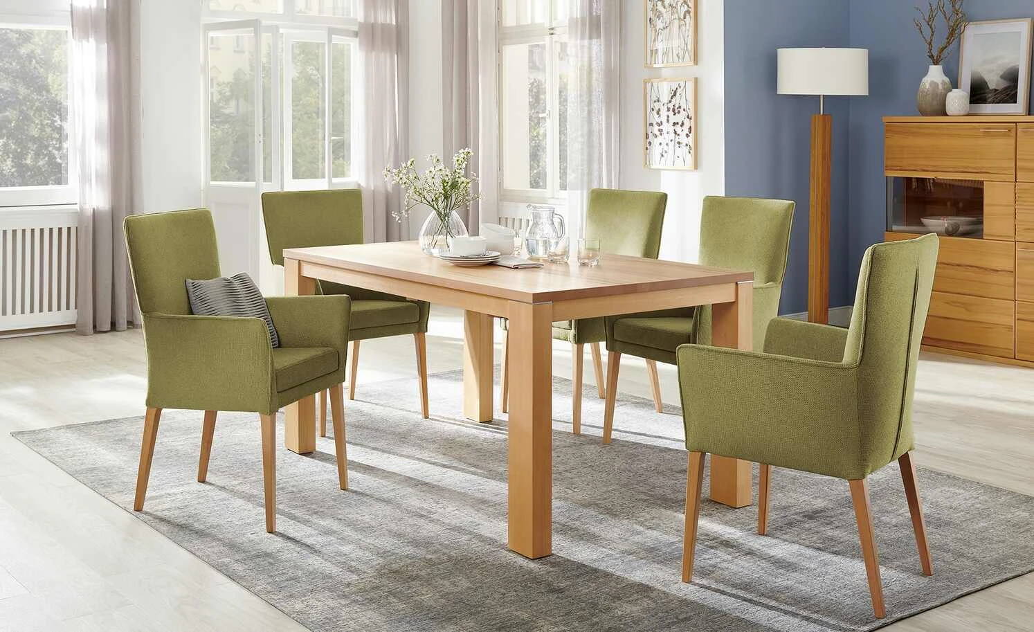 Wohnwert Armlehn-Polsterstuhl Aron | Grün 3 Wohnwert Armlehn-Polsterstuhl Aron | Grün