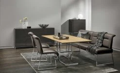 JOOP! Leder-Kufenstuhl Cubic | Schlamm (Braun) Nein