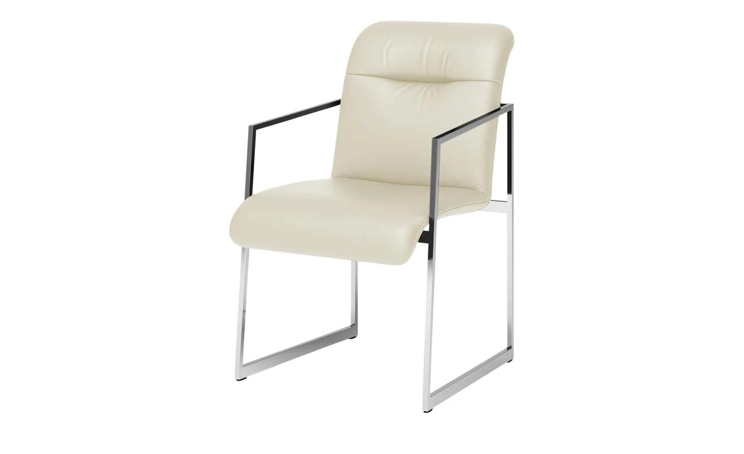 JOOP! Leder-Kufenstuhl Cubic | Perle (Creme) Ja 4 JOOP! Leder-Kufenstuhl Cubic | Perle (Creme) Ja – Bild 2