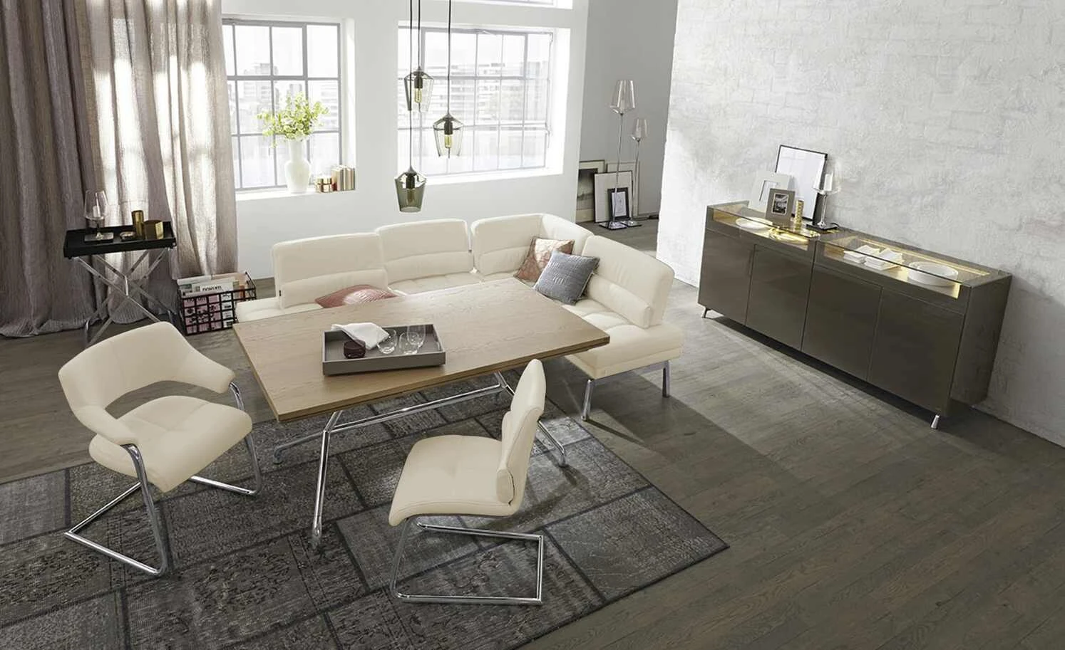 JOOP! Leder-Schwingstuhl Loft | Lava (Hellgrau) 3 JOOP! Leder-Schwingstuhl Loft | Lava (Hellgrau)