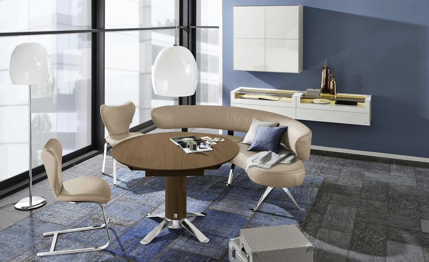 JOOP! Leder Dinner-Stuhl Lounge | Smoke (Hellbraun) 4-Fußstuhl 3 JOOP! Leder Dinner-Stuhl Lounge | Smoke (Hellbraun) 4-Fußstuhl