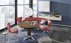 JOOP! Leder-Schwingstuhl Lounge | Rosso (Rot) Schwingstuhl