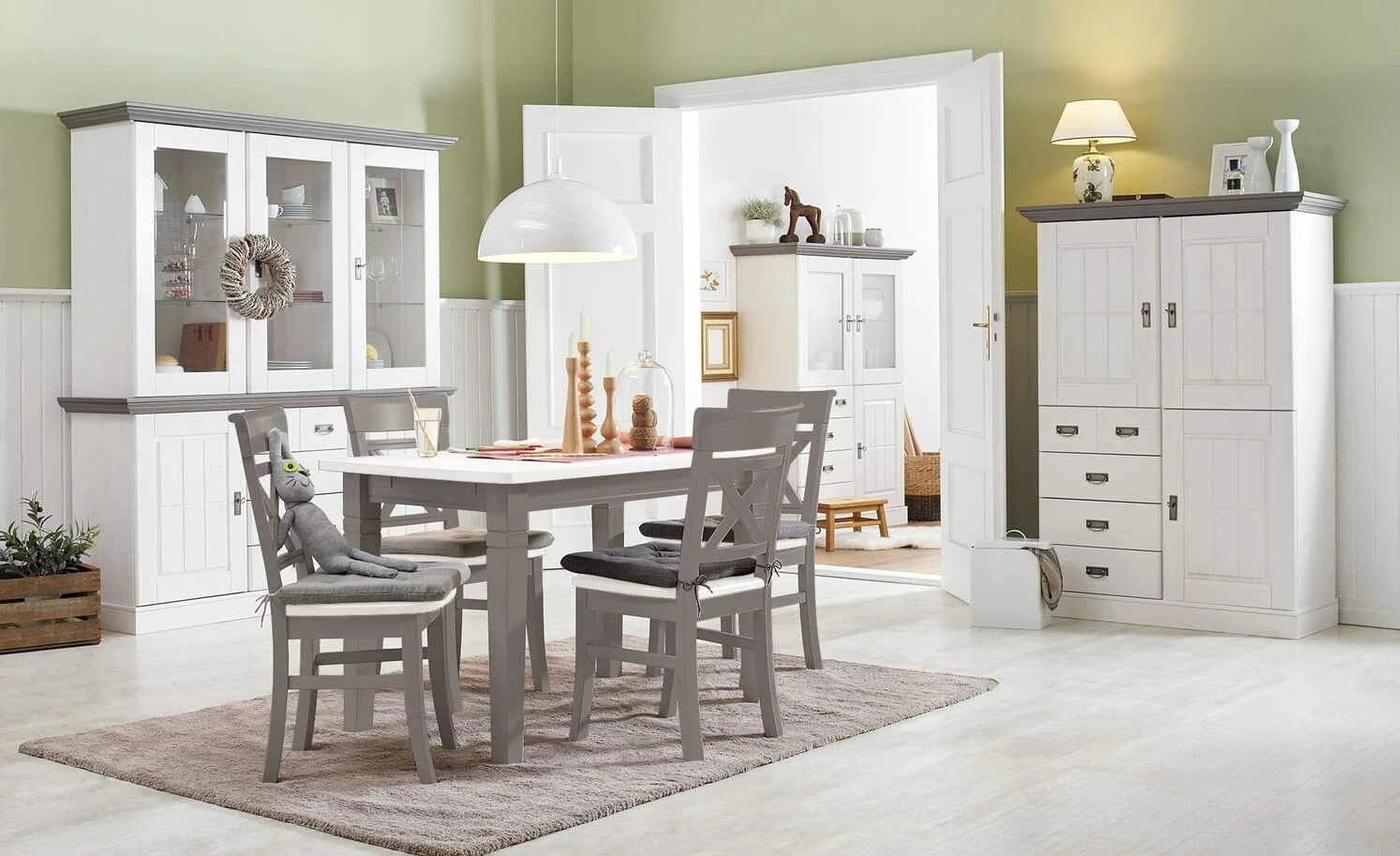 maison bleue Holzstuhl massiv Florian | Grau / Weiß Nein 3 maison bleue Holzstuhl massiv Florian | Grau / Weiß Nein