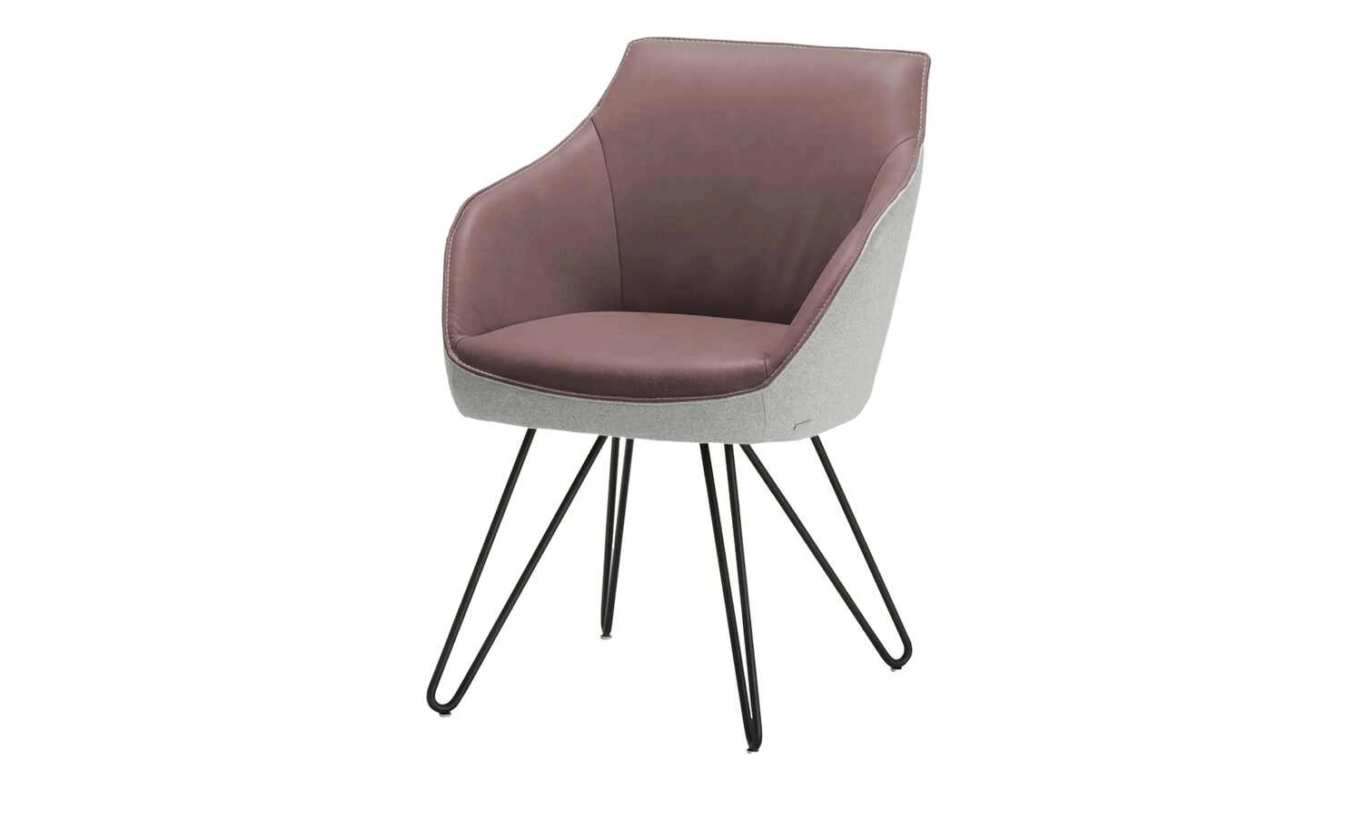 KOINOR Armlehnstuhl Dining System 4 | Plum (Rosa) / Hellgrau / Kontrastnaht Hellgrau 4 KOINOR Armlehnstuhl Dining System 4 | Plum (Rosa) / Hellgrau / Kontrastnaht Hellgrau – Bild 2