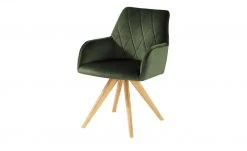 Woodford Polsterstuhl mit Armlehne Bristol | Grün Eiche Ja