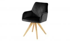 Woodford Polsterstuhl mit Armlehne Bristol | Schwarz Eiche Ja