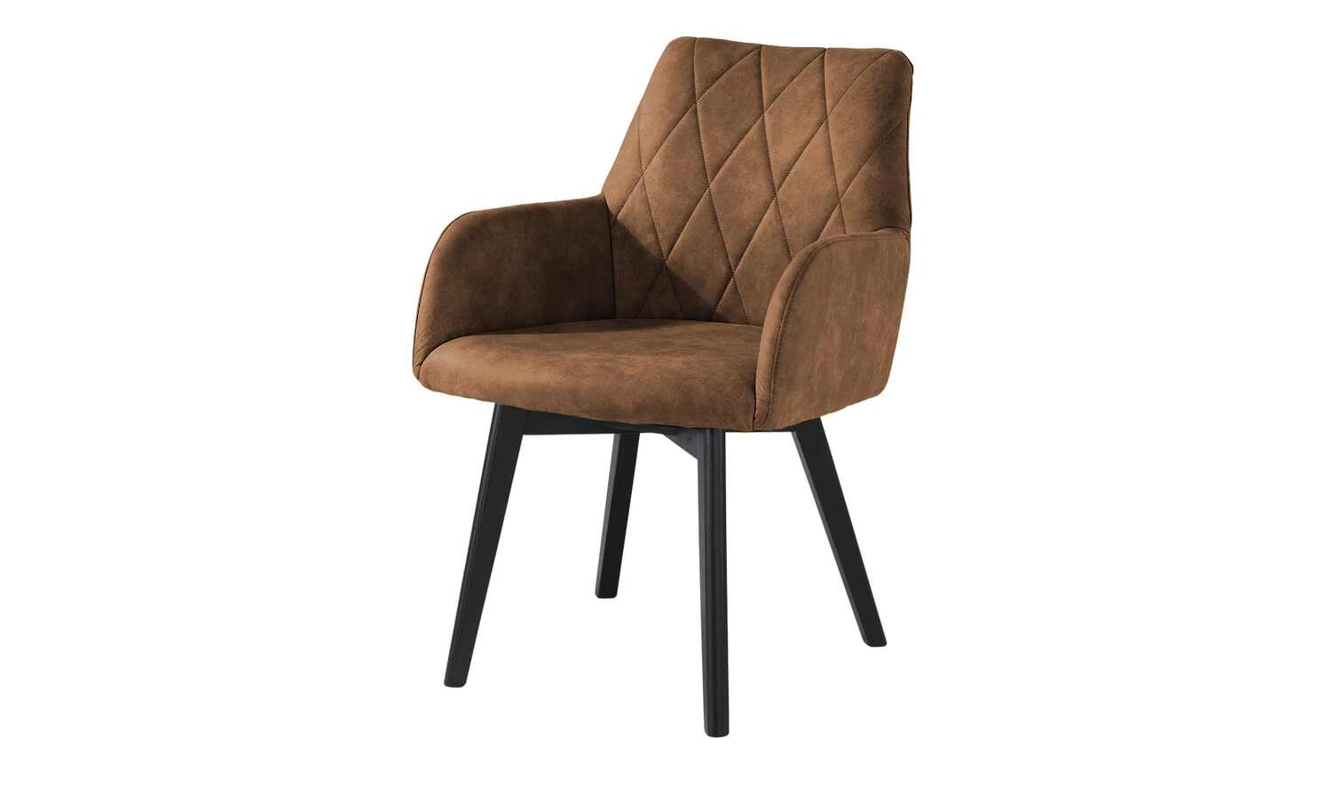 Woodford Polsterstuhl mit Armlehne Bristol | Cognac (Braun) Schwarz 3 Woodford Polsterstuhl mit Armlehne Bristol | Cognac (Braun) Schwarz