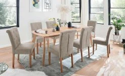 Woodford 2er Set Polsterstuhl Messena | Cappuccino (Hellbraun) Eiche