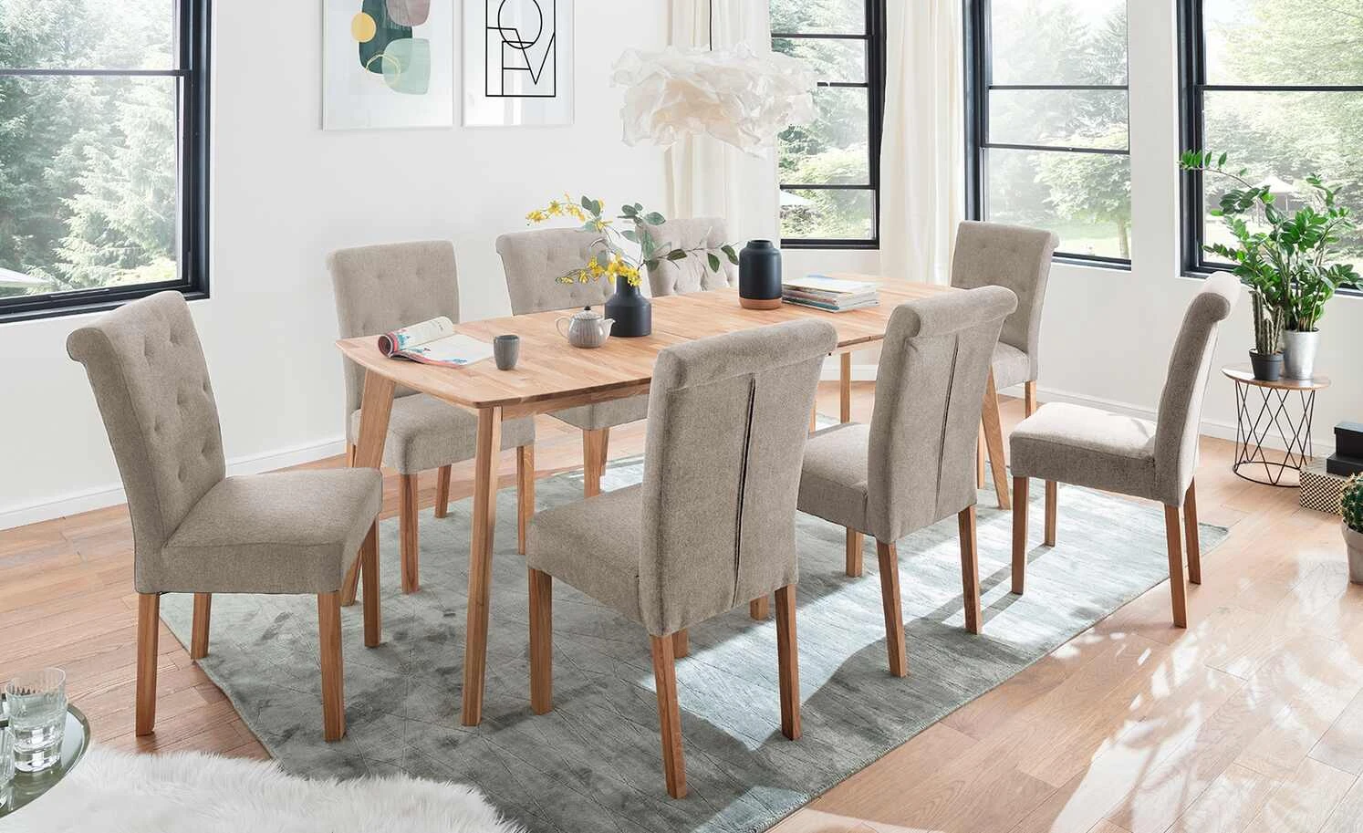 Woodford 2er Set Polsterstuhl Messena | Cappuccino (Hellbraun) Eiche 3 Woodford 2er Set Polsterstuhl Messena | Cappuccino (Hellbraun) Eiche