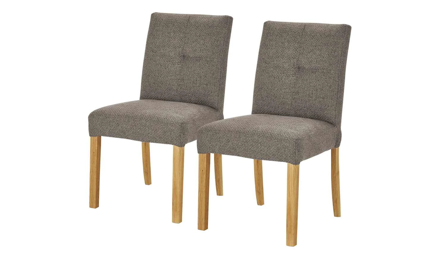 Woodford 2er Set Polsterstuhl Mako | Webstoff grob Cappuccino (Braun) Eiche geölt 4 Woodford 2er Set Polsterstuhl Mako | Webstoff grob Cappuccino (Braun) Eiche geölt – Bild 2